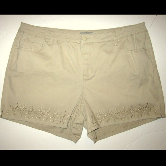 FALLS CREEK Shorts NEW PLUS‎ Size 20 2X Khaki NEW - Picture 1 of 6